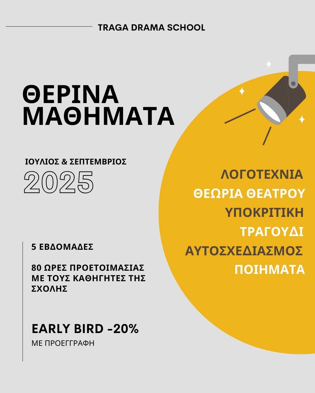 Τμήμα Προετοιμασίας Δραματικών Σχολών 2025